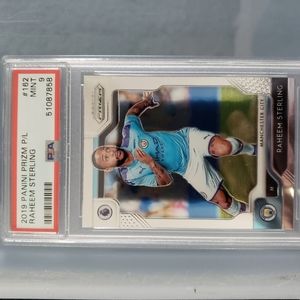 Raheem Sterling (MC) - 2019 Panini Prizm P/L - PSA Mint 9